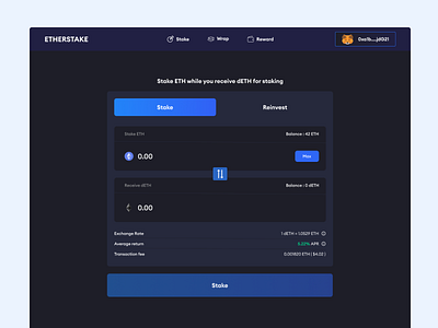 Ethereum staking page app design figma ui web3