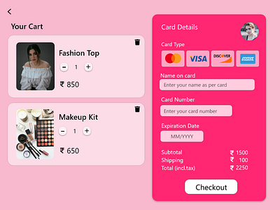 Creditcard Checkout Page app design ui