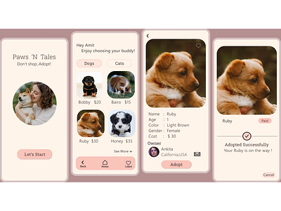 Pet Adoption App Concept app design typography ui ux