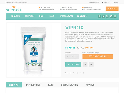 Nutraxis Single Product Page