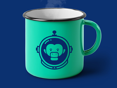 mono cromático agency monkey logo brand design brand identity branding cup logo logo design mockup monkey logo