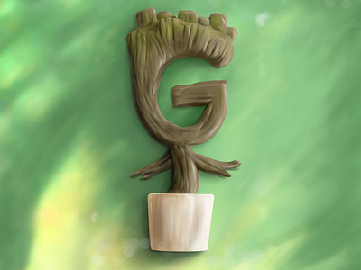 36 Days of Type: G is for Groot (or Guardians of the Galaxy) clay green groot illustration marvel modeling