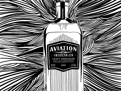 Aviation American Gin Ad advertising illustration ink inktober poster