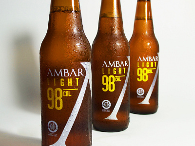 Ambar Light 98 Beer Label beer bottle branding label mockup