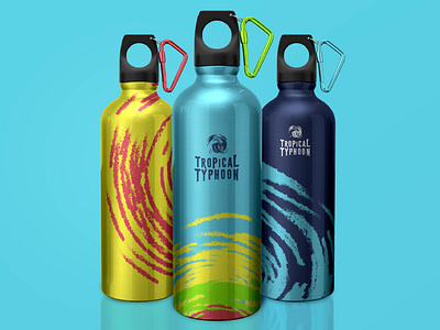 Young Lions Design 2019 - Tropical Typhoon Bottles bottle branding logo mockup