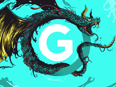 A G for Garnier BBDO bbdo colorful drawing illustration ink logo mint snake type