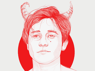 Marv Castillo Self Portrait demon drawing face illustration illustrator portrait red
