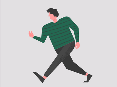 On The Run illustration man run running theif