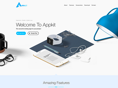 Wow Appkit Variations app bootstrap clean creative customizable html5 landing marketing mobile responsive unique