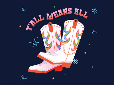 Pride | 2022 celebrate cowboy cowboy boots cute drawing gay holiday illustration lgbt lqbtqia pride