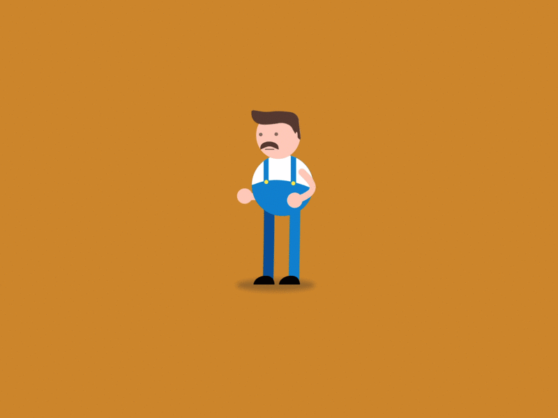 Paper Plane Man 2d character design flat illustration rigging