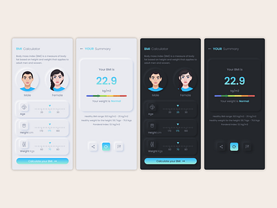 BMI Calculator App UI Design