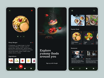 The Food Freak App 3d animation app branding design graphic design illustration logo typography ui ux vector