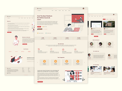 Learning Management System Landing Page UI Design