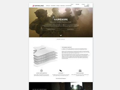 Safariland | Hardwire landing page web design