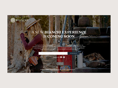 Bianchi Leather – Coming Soon landing page web design