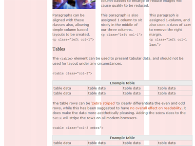 Dummy content as documentation columns documentation dummy content example grid html