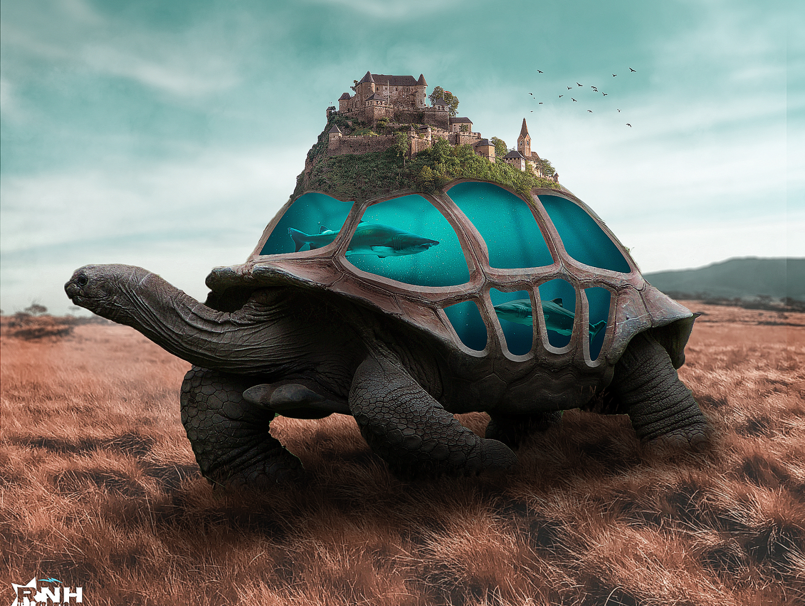 Tortoise underwater surelisme by Revaldo NH on Dribbble