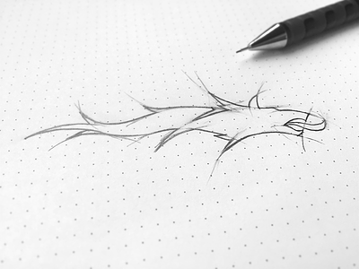 CIR | Logo Sketch branding dacian dracones drawing logo paper dots pen romanian sketch style symbol wolf