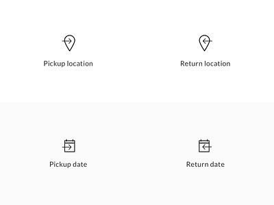 Pickup and Return Icons booking calendar date icons line icons location pickup pin rent return sketch travel