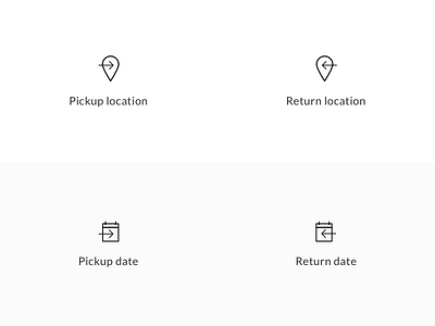 Pickup and Return Icons booking calendar date icons line icons location pickup pin rent return sketch travel