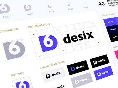 Desix Brand Guide agency appicon brand guide identity branding color palette creative design digital brand book golden ratio icon identity logo negative space product design stationary symbol symbol construction typography working process