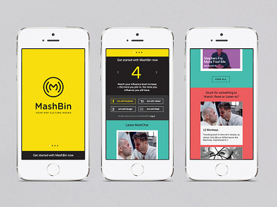 MashBin branding graphic design logo pop culture social media ui ux web design yellow