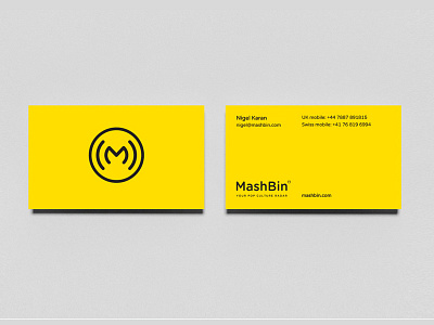 MashBin Business Card branding business card identity design print social media stationery yellow