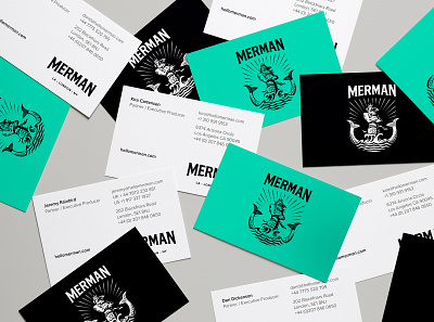 Merman Print Collateral branding business card design collateral design graphic design illustration logo print typography