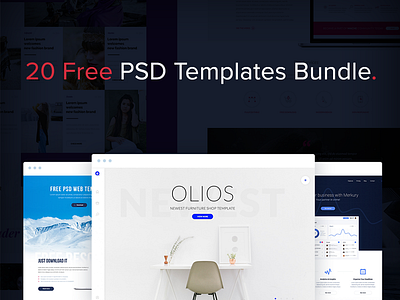 20 x FREE PSD Templates design symu ui ux web webdesign