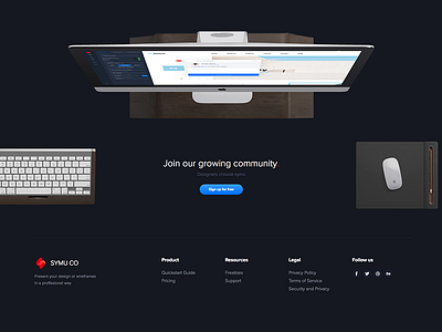 Symu LP - footer design ui ux web webdesign