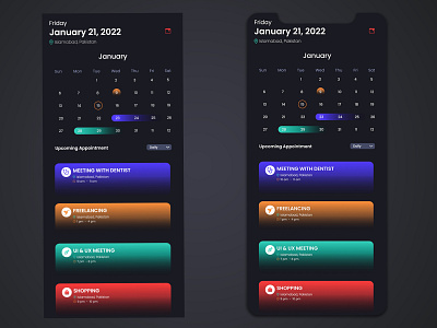 Calendar App UI Design