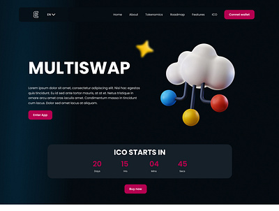 A Multiswap Landing page crypto design landing landing page nft product design ui ui design ui ux design ux