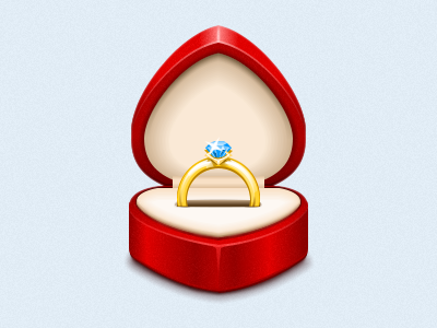 Gold Ring In A Box Virtual Gift box gift gold icon ring