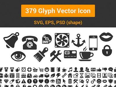 Glyph Icon ai bell coffee cup glyph icon lock phone svg