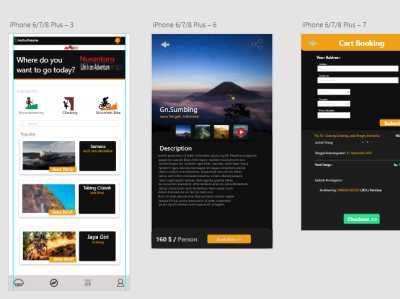 ui design app booking adventure holiday