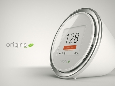 Smart air quality monitor 3d animation design modeling product render