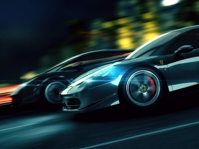 Night Racer 3d animation cover design game modeling render