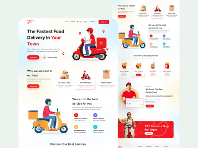 Food Delivery branding delivery product food food landing food landing page food website graphic design illustration landing page landing page ui online delivery online food product ui shop ui design ui ux ui ux design user interface web ui website