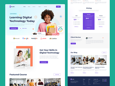 E-learning Landing Page case study courses design e learning header hero hero section landing pages online class ui ui design uidesign ux web web design website