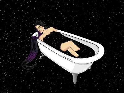 Illustration: woman in the bathtub