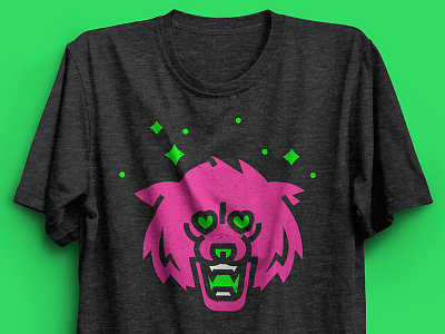 Hungry Heart animal bear beast fashion heart hot pink love simple threadless tshirt vector wolf