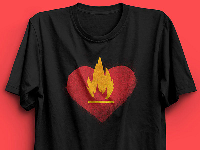 Flammable clothing fashion fire flame heart passion screenprinting threadless tshirt vector