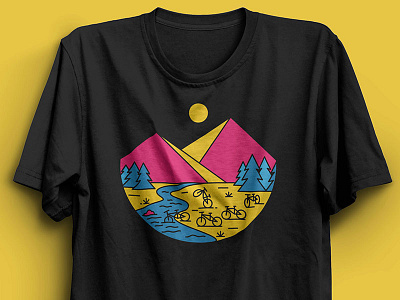 Wild Stallions bicycle bike cmyk mountain nature screenprint threadless tshirt west wilderness