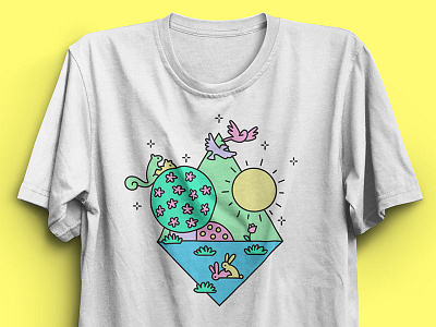 Spring Sprung cute design geometric illustration love nature seasons simple spring sprung threadless tshirt