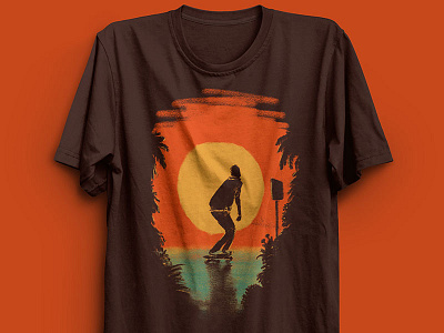 Concrete Jungle beach california city skateboard summer sun sunset surf threadless tshirt twilight