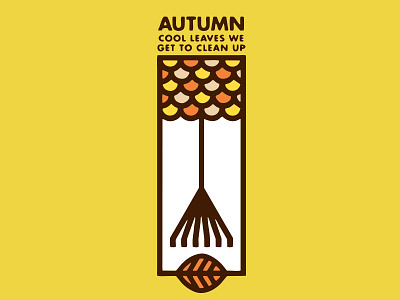 Autumn Leaves autumn design fall leaf leaves logo minimal rake season threadless tree tshirt vector