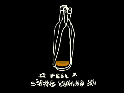 I feel a song coming on alcohol bar beer bottle design drinking drunk drunken funny humor illustration karaoke screenprint simple threadless tshirt vector