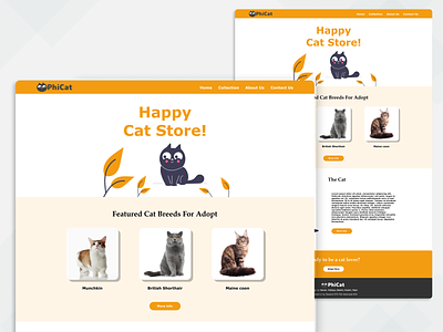 Phicat (Pet shop Landing Page) design landing page ui ux website