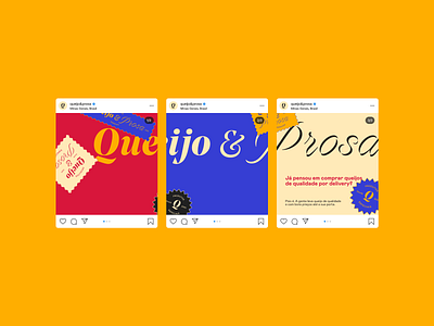 Queijo & Prosa - Instagram Posts branding design illustration ipad ipadpro logo typography ui ux vector